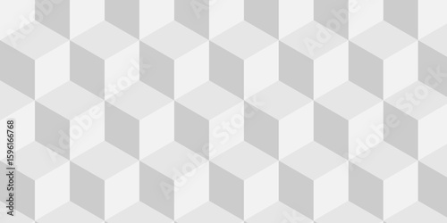 Seamless cube pattern Abstract geometric with template design. White and gray technology ornament. Vector geometrical cubic waves seamless texture.	