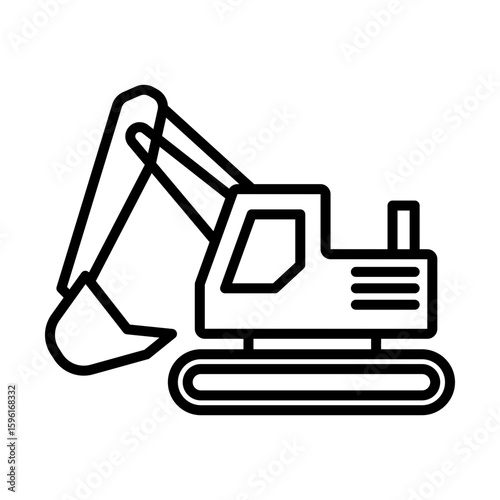 Excavator icon used in construction and excavation projects