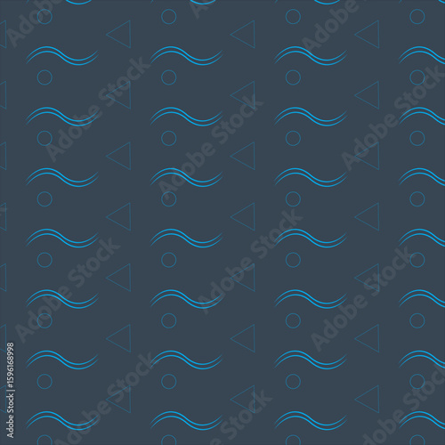 seamless pattern with blue waves