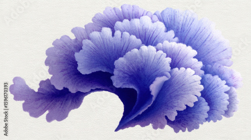 Airy Watercolor Swirl in Light Purple Tones with Frosting Effect