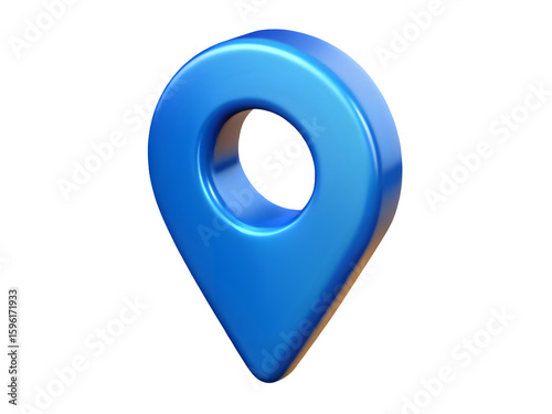 Free Download Shiny blue 3d location pin icon on black background - GFXLoad