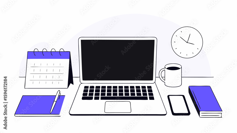 Vector Illustration of Laptop Computer and Notebook Devices Vector Illustration of Laptop Computer and Notebook Devices