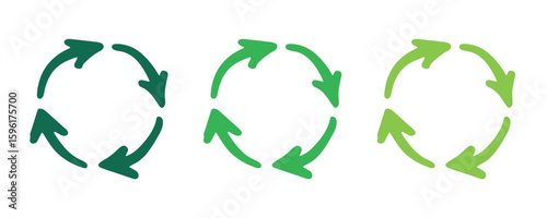 Hand drawn recycle arrow icon Recycling resources symbol Reuse of materials, zero waste, green environment, saving the planet