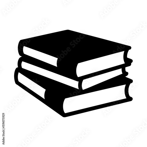 Books icon, stack of black books silhouette vector, Minimalist Stacked Books Line Art Vector Design