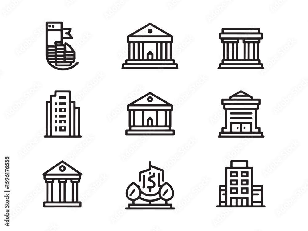 Fototapeta premium Investment Building Line Art Business Concept