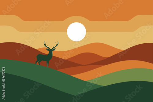 minimalist landscape rolling hills