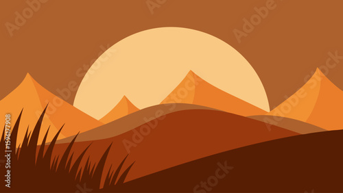 silhouette windblown grass hillside oversized