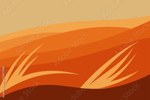 abstract wind swept grass in foreground hills