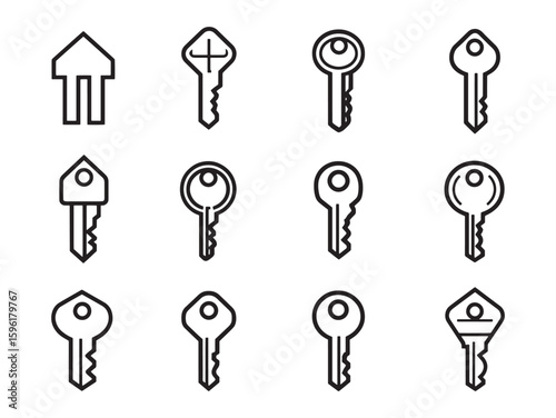 Key with House Tag Line Art