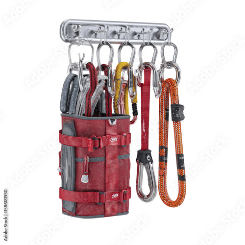 Organized Climbing Gear Hanging on Wall-Mounted