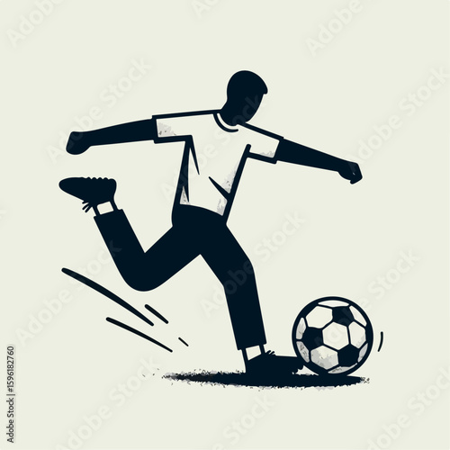 vector illustraration of person kicking a ball
