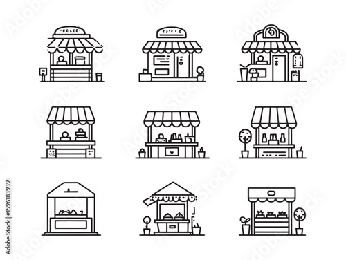 Wallpaper Mural Local Market Stall Bright Busy Scene Torontodigital.ca