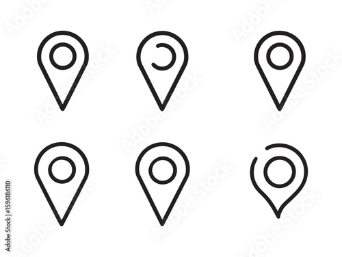 Free Download Map Marker Line Art For Navigation - GFXLoad