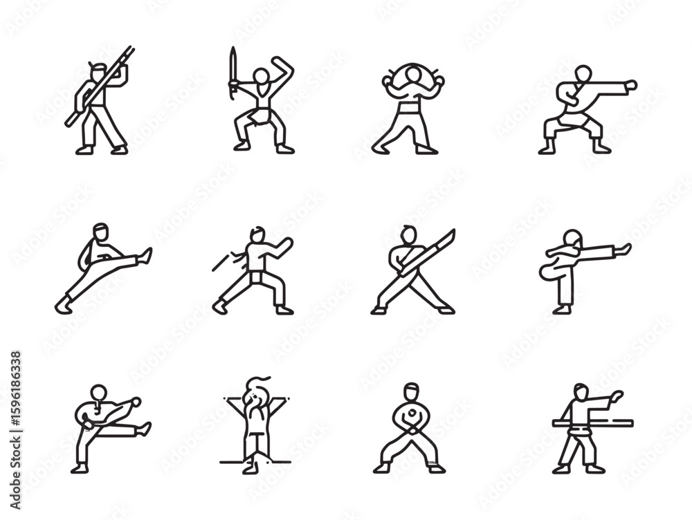 Martial Arts line art in motion Martial Arts line art in motion