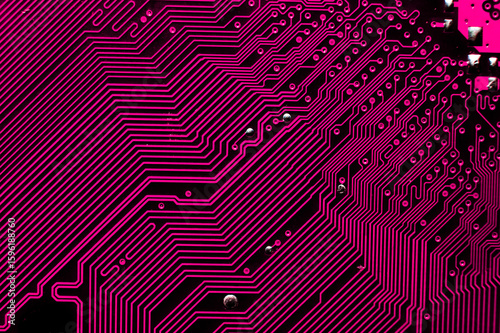 Digital chip, background technology, motherboard. Macro photography of electronic circuit. Technology symbol. Close-up