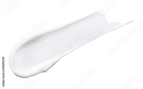 White cosmetic cream smear texture on a white or transparent background