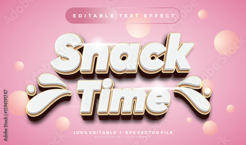 snack time vector text effect with modern style design
