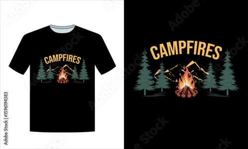Campfires T Shirt Design.