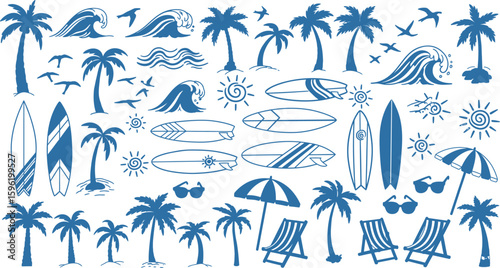 Seamless tropical palm tree pattern for a summer beach vacation design