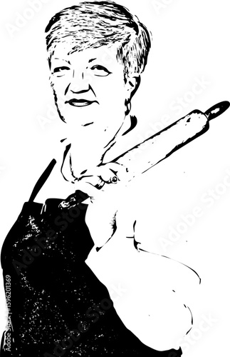 Mature woman holding rolling pin