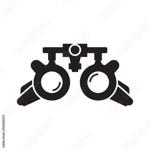 Eye Optometry Trial Lens  Correct Vision Test Solid Flat Vector Icon Isolated on White Background