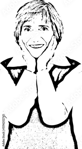 Happy senior woman with toothy smile