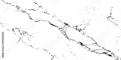 "A high-contrast, black and white abstract texture resembling distressed marble or cracked ice, with organic, flowing lines and scattered dark splotches against a pure white background. 