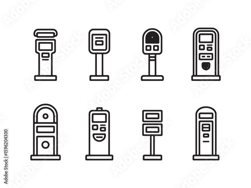 Parking meter drawing clear line art
