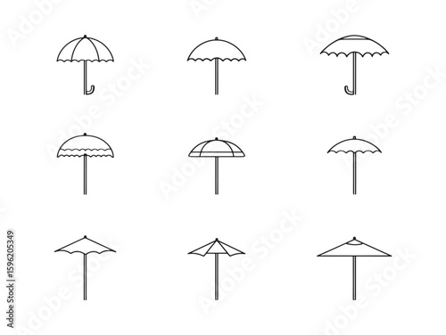 Peaceful moments under a Beach Umbrella line art