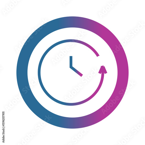 clock gradient icon vector illustration