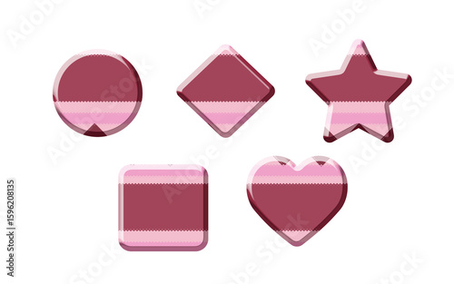 set of red glossy web buttons