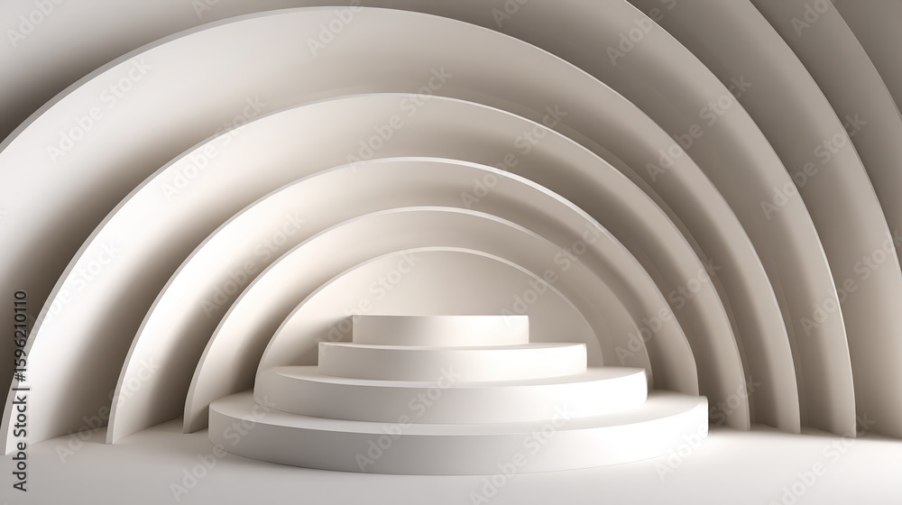 Fototapeta premium White Minimalist Geometric Abstract Background with Subtle 3D Lines: A Modern Clean Design Elegance