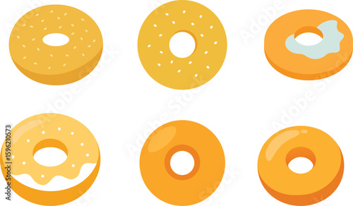 Bagel Food Vector Illustration Set