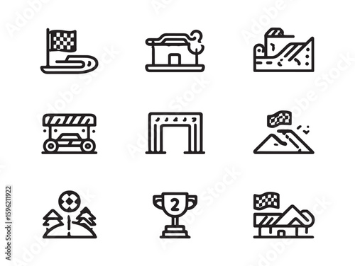 Race Track Simple Clean Line Art