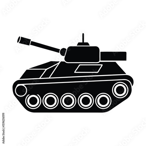Military tank t vector silhouette illustration