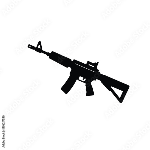 Urban combat rifle vector silhouette