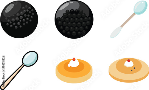 Caviar Vector Illustration Set