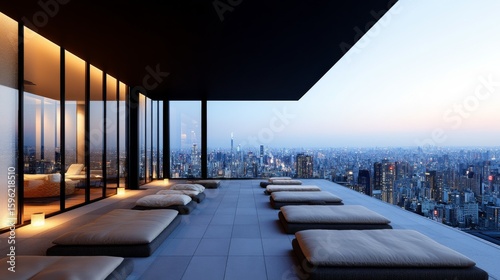 Wallpaper Mural Rooftop Lounge Cityscape Views, Modern Design , architecture, cityscape Torontodigital.ca