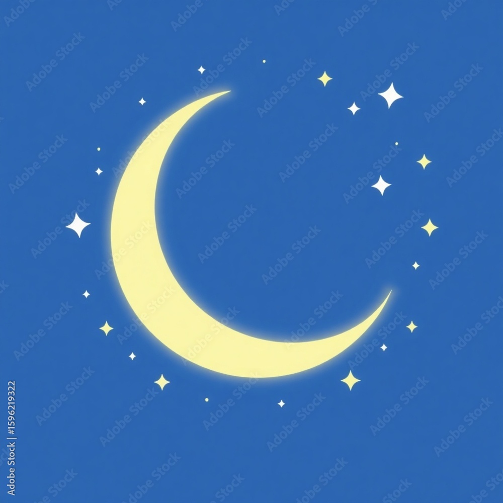 Naklejka premium Doodles Elements - 10.Crescent moon with sparkles
