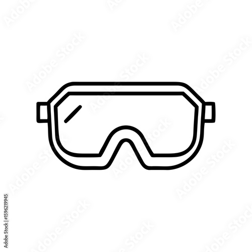 Safety goggles icon in minimalist line art style  