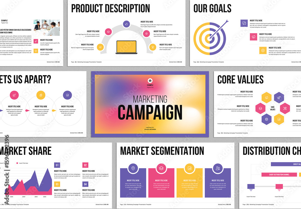 Marketing Campaign Presentation Template Design Layout Stock Template ...