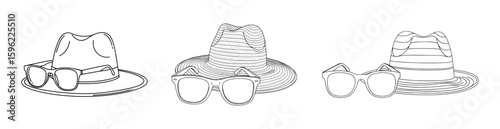 Stylish Hat with Clouds, Representing Fashion, Weather, and Outdoor Lifestyle Concepts Vector Illustration