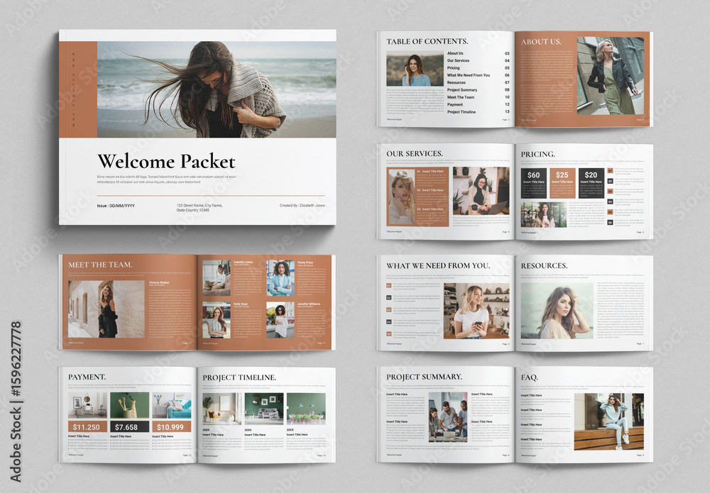 Welcome Packet Template Landscape Stock Template | Adobe Stock