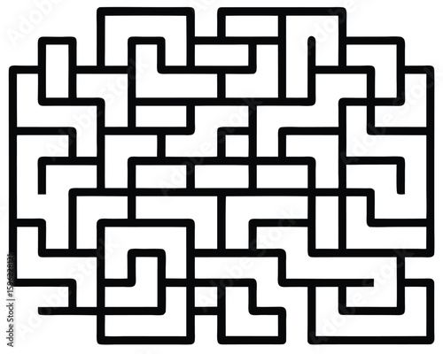 A complex black and white maze pattern Ai Generated