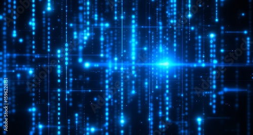 Wallpaper Mural Cyber Depths of Blue Code Torontodigital.ca