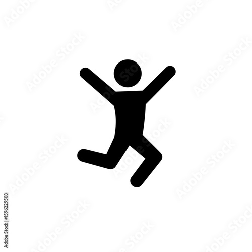 Energetic person jumping icon on transparent background