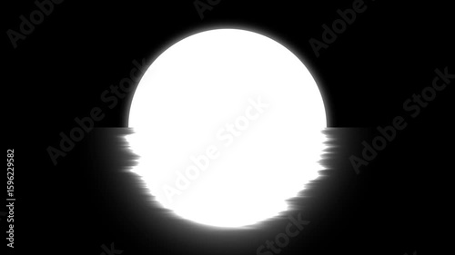 The reflection of the full moon, animated of sunrise sunset reflection