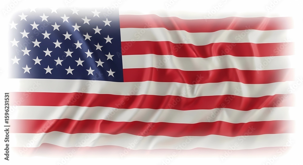 Fototapeta premium Star-Spangled Banner A patriotic image of American Flag With Waves for Independence Day