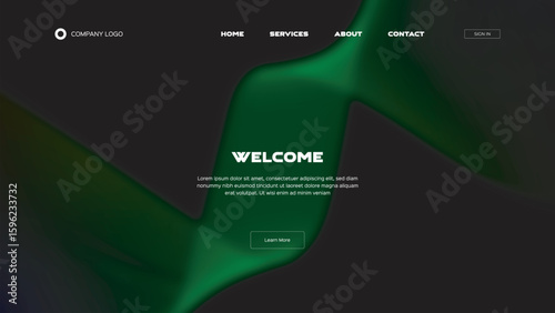 Abstract Wave Landing Page Template Vector | Gradient Website Background Design