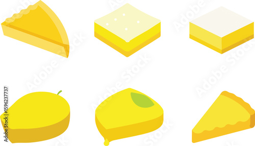 Lemon Bar Vector Illustration Set